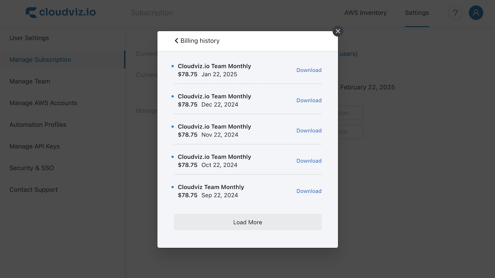 Billing History